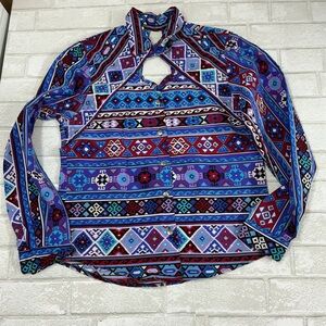 vinntage Colorful Geometric Patterned Shirt